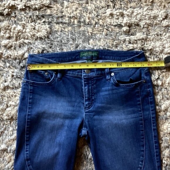 LRL Ralph Lauren Blue Stretch Denim Biker Jeans Women’s Size 8 - Picture 4 of 6